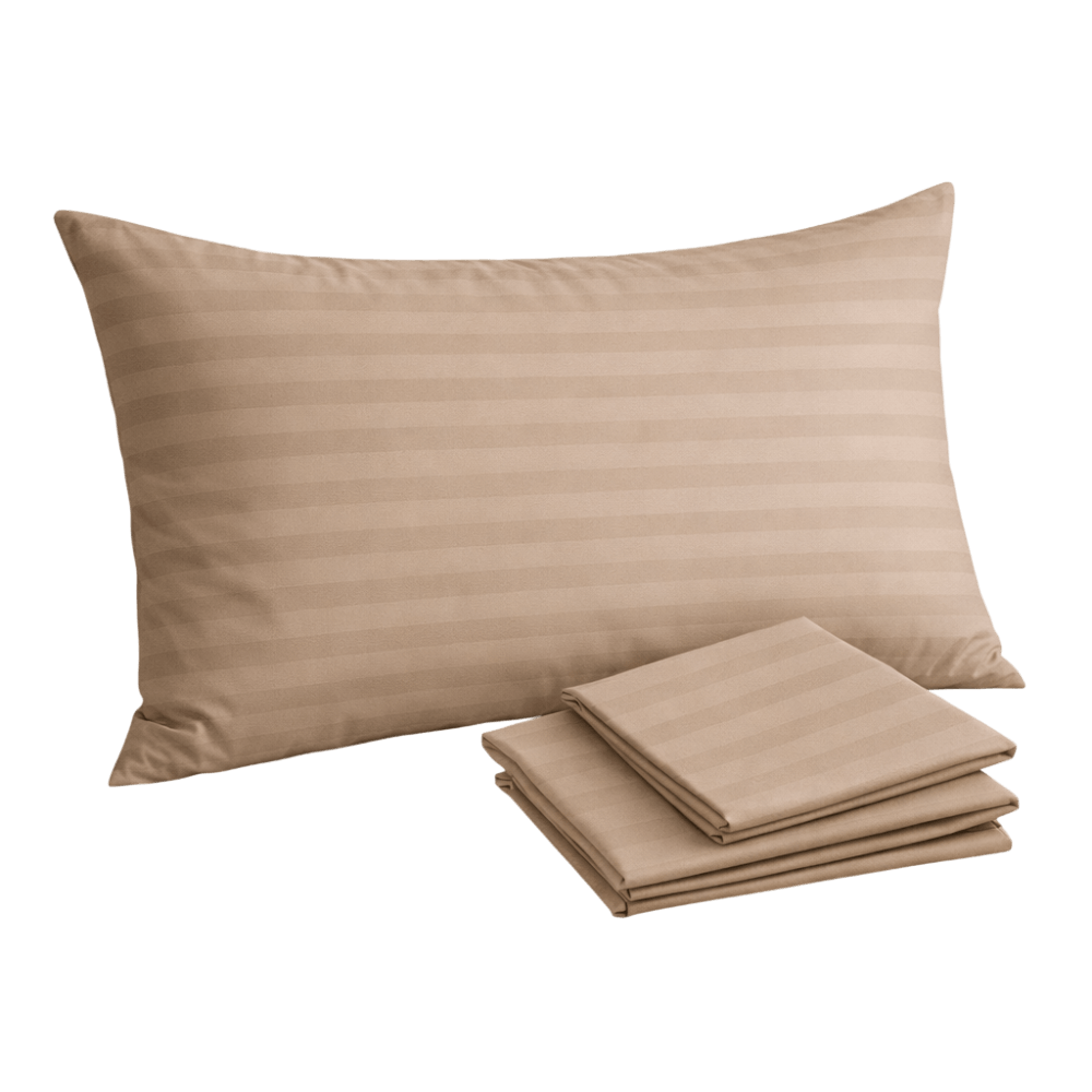 ปลอกหมอนหนุน CHARM ลายริ้วซาติน 20X30 นิ้ว สีเบจ
